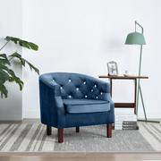 Fotele - vidaXL Fotel tapicerowany aksamitem, 65 x 64 x 65 cm, niebieski - miniaturka - grafika 1