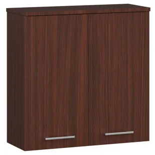 Szafka łazienkowa wisząca: dwoje drzwi, dwie półki, kolor: wenge, wymiary mebla: szer. 60 cm, wys. 60 cm, gł. 22,5 cm. - Szafki łazienkowe - miniaturka - grafika 1