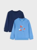 Pajacyki dla niemowląt - Sinsay - Bluzy 2 pack - niebieski - miniaturka - grafika 1