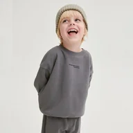Bluzy i sweterki niemowlęce - Reserved - Bawełniana bluza z nadrukiem - ciemnoszary - miniaturka - grafika 1