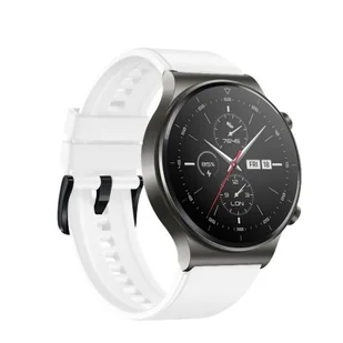 Hurtel Silikonowy pasek do smartwatcha HUAWEI Watch GT / GT2 / GT2 Pro biały - Akcesoria do smartwatchy - miniaturka - grafika 1
