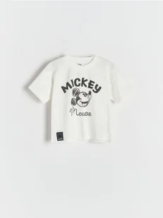 Reserved - Bawełniany t-shirt Mickey Mouse - jasnożółty - Bluzki dla niemowląt - miniaturka - grafika 1
