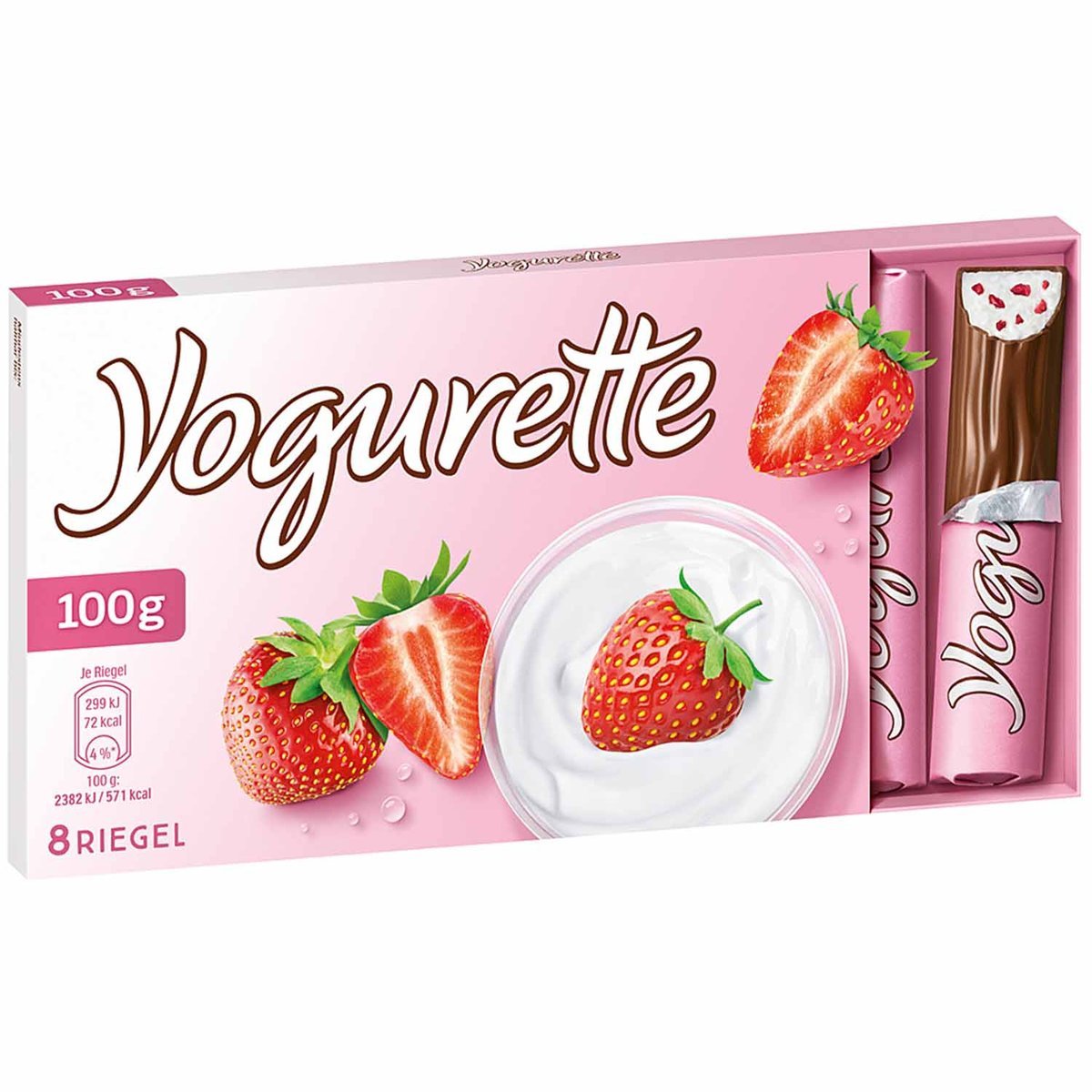 Jogurtówka Yogurette Truskawkowe Batoniki Czekoladki 100g z Niemiec