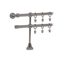 Karnisze - Karnisz podwójny HEFAJSTOS PLUS Ø16, 160 cm kulka nikiel - miniaturka - grafika 1