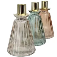 Świeczniki - Szklany świecznik 12,5 x7 cm 3 kolory do stozkowej - miniaturka - grafika 1