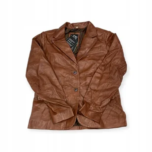 Skórzana brązowa kurtka damska REAL LEATHER L - Kurtki damskie - miniaturka - grafika 1
