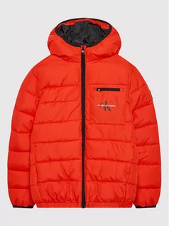 Kurtki i płaszcze dla chłopców - Calvin Klein Jeans Kurtka puchowa Packable Backpack IB0IB00957 Pomarańczowy Regular Fit - grafika 1