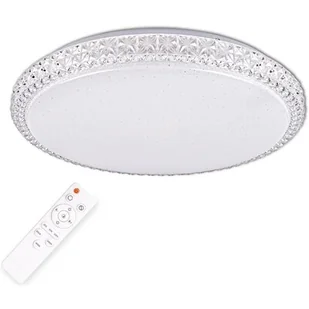 Polux Plafon LAMPA sufitowa IRINA 310767 glamour OPRAWA okrągła LED 36W 2700-6500K z efektem gwiazd biały 310767 - Lampy sufitowe - miniaturka - grafika 1