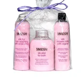 Zestawy kosmetyków damskich - BINGOSPA ZESTAW DO KĄPIELI Z JEDWABIEM CIAŁO WŁOSY - miniaturka - grafika 1