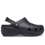 Klapki i japonki damskie - Klapki Crocs Classic Platform Clog 206750-001 - czarne - miniaturka - grafika 1