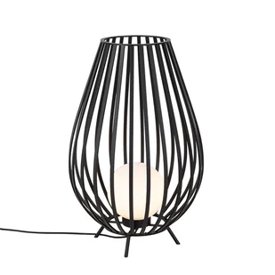 QAZQA Designerska lampa podłogowa czarna z opalizującym szkłem 70 cm IP44 - Angela - Lampy stojące - miniaturka - grafika 1