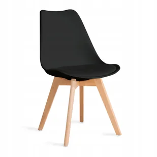 Krzesło Fisco czarne 48x56x82 cm Homla - Krzesła - miniaturka - grafika 1