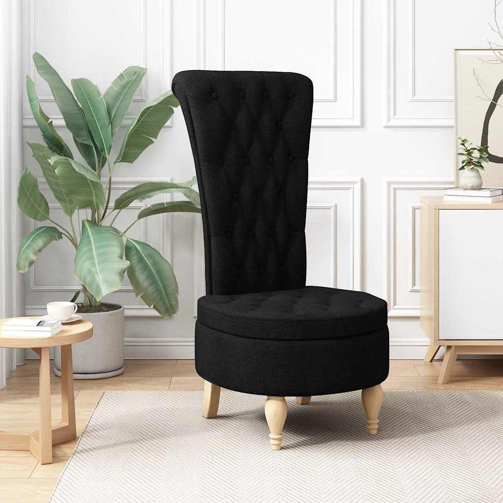 vidaXL Fotel rodzaju slipper Czarny 56,5 x 70 x 110 cm tkanina