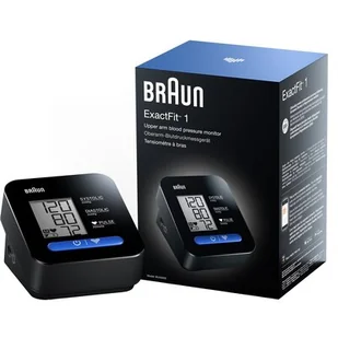 Braun ExactFit 1 BUA5000EUV1AM Łatwy w obsłudze precyzyjny ciśnieniomierz naramienny w wersji czarnej TOW017589 - Ciśnieniomierze i akcesoria - miniaturka - grafika 1