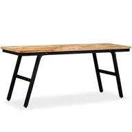 Ławki do przedpokoju - vidaXL Ławka z drewna odzyskanego, tek i stal, 110x35x45 cm vidaXL - miniaturka - grafika 1
