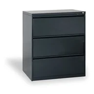 Szafy biurowe - KOVONA Dwurzędowa szafa kartotekowa A4, 3 szuflady, kolor antracyt G23230.2.V6.2.2 - miniaturka - grafika 1