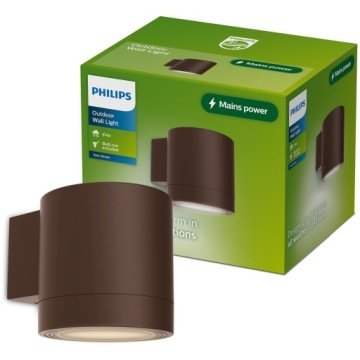 Kinkiet Zewnętrzny Philips Fylx Lampa Elewacyjna GU10 Led Ogrodowa Brązowy