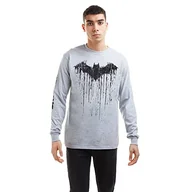 Koszulki męskie - DC Comics Męska koszulka z długim rękawem Batman Paint, Szary sportowy, XL - miniaturka - grafika 1