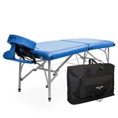 Stoły i łóżka do masażu - Składany aluminiowy stół do masażu Zeus Falcon 64 cm - niebieski - Z WYPOSAŻENIEM - miniaturka - grafika 1