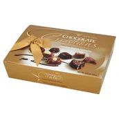 Bombonierki i czekoladki - SOLIDARNOŚĆ BOMBONIERKA ZŁOTE CZEKOLADOWE KREACJE MIX 228G - miniaturka - grafika 1