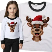 Piżamy dla dziewczynek - Piżama dziecięca Wesoły Świąteczny Renifer Jak Z Szydełka Święta 110/116 - VoloDonum - miniaturka - grafika 1