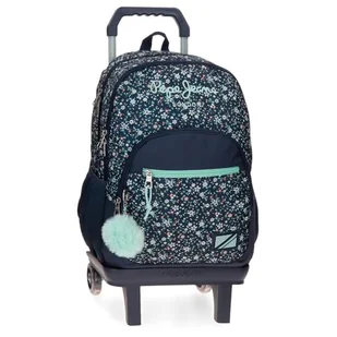 Pepe Jeans Alenka Schulranzen, Perfekte Größe für den Transport im Rucksack, Aktenkoffer Oder in der Handtasche, Joumma Bags, Niebieski, 32x44x22 cms, Plecak 45 + wózek - Plecaki - miniaturka - grafika 1