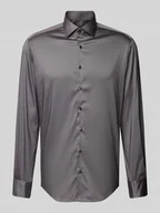 Koszule męskie - Koszula biznesowa o kroju regular fit z listwą guzikową - miniaturka - grafika 1