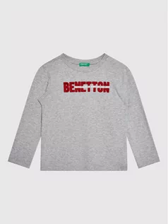 Bluzy dla chłopców - Benetton United Colors Of Bluzka 3ATNC15EI Szary Regular Fit - grafika 1