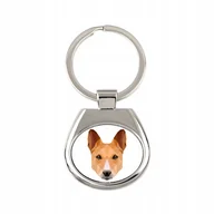 Breloki - Basenji pies geometryczny Brelok Breloczek metal - miniaturka - grafika 1