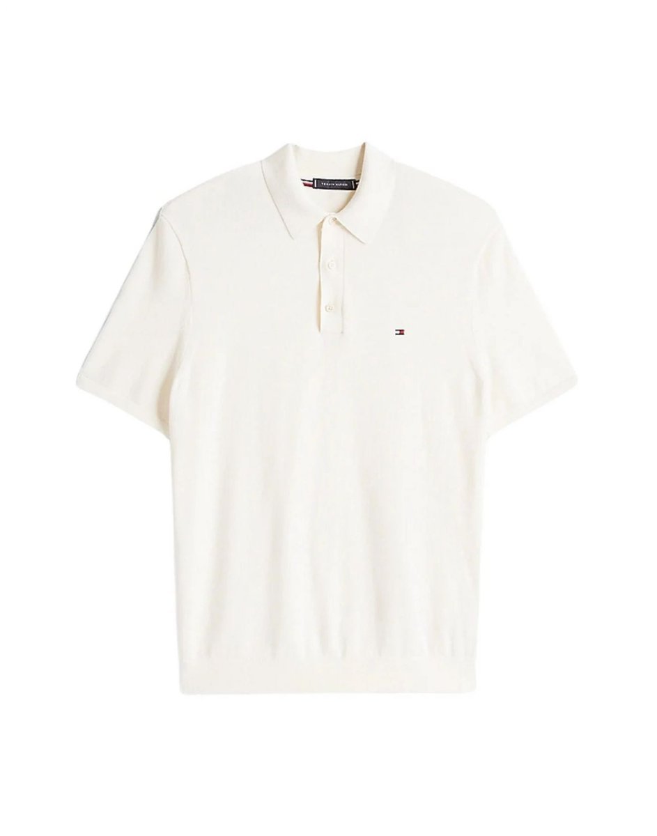 polo uomo tommy hilfiger mw0mw38465 interlock placket ybr white