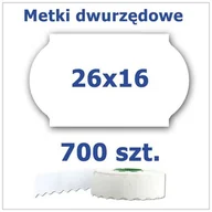 Cenówki - Metki dwurzędowe 26x16 białe, fala 3500szt - miniaturka - grafika 1
