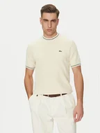 Swetry męskie - Lacoste Sweter AH9301 Beżowy Regular Fit - miniaturka - grafika 1