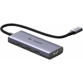 Huby USB - UGREEN Adapter 4w1 UGREEN CM500 Hub USB-C do 3x USB 3.0 + HDMI2.1 8K (szary) 50629 - miniaturka - grafika 1