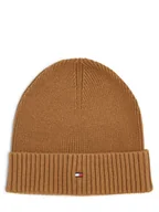 Czapki męskie - Tommy Hilfiger Czapka męska z dodatkiem kaszmiru Mężczyźni Bawełna beżowy|brązowy jednolity, ONE SIZE - miniaturka - grafika 1