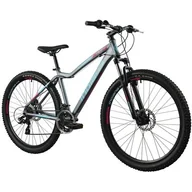 Rowery - Rower górski MTB INDIANA X-Pulser 2.7 D17 27.5 cala damski Szaro-niebiesko-różowy - miniaturka - grafika 1