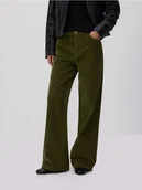 Spodnie damskie - Reserved - Sztruksowe spodnie - zielony - miniaturka - grafika 1