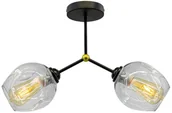 Lampy sufitowe - MLAMP Loftowa LAMPA sufitowa ELM1094/2 BLACK MLAMP okrągła OPRAWA szklana modernistyczny plafon chemistry czarny przezroczysty ELM1094/2 BLACK - miniaturka - grafika 1