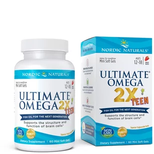 Ultimate Nordic Naturals Omega 2X TEEN (truskawak) Nastolatek ( 60 kaps) Nordic Naturals - Witaminy i minerały - miniaturka - grafika 1