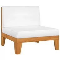 Meble łazienkowe - Drewniany fotel ogrodowy z kremowymi poduszkami - Arkano 4X - miniaturka - grafika 1