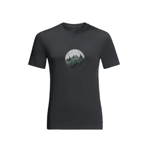 Męska Koszulka z krótkim rękawem JACK WOLFSKIN HIKING S/S T M 1808762-6350 – Czarny - Koszulki sportowe męskie - miniaturka - grafika 1