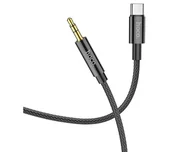 Kable USB - Hoco AUX jack 3,5mm do USB-C UPA19 1m Czarny - miniaturka - grafika 1