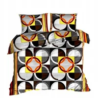 Pościel - pościel z bawełny płaskiej 200x220 + 2 poszewki B 01-7 kółka kolorowe - miniaturka - grafika 1