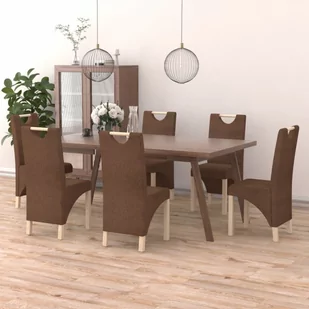 vidaXL Krzesła stołowe 6 szt. brązowe tapicerowane tkaniną 3080215 - Krzesła - miniaturka - grafika 1