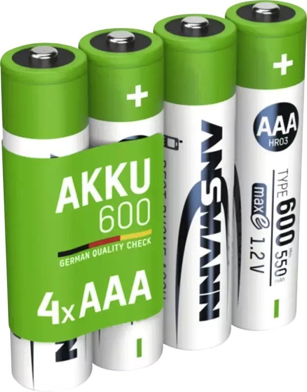 Ansmann 1x4 NiMH akumulator Micro AAA Typ 600 min.550 mAh 1311-0022