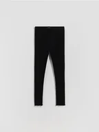 Spodnie i spodenki dla dziewczynek - Reserved - Prążkowane legginsy - czarny - miniaturka - grafika 1