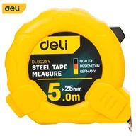 Poziomice, łaty, miary - Miara zwijana Deli Tools EDL9025Y, 5m/25mm (żółta) - miniaturka - grafika 1