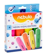 Przybory szkolne - Panta Plast Zakreślacz Nebulo fluorescencyjny neonowy 4 sztuki - miniaturka - grafika 1
