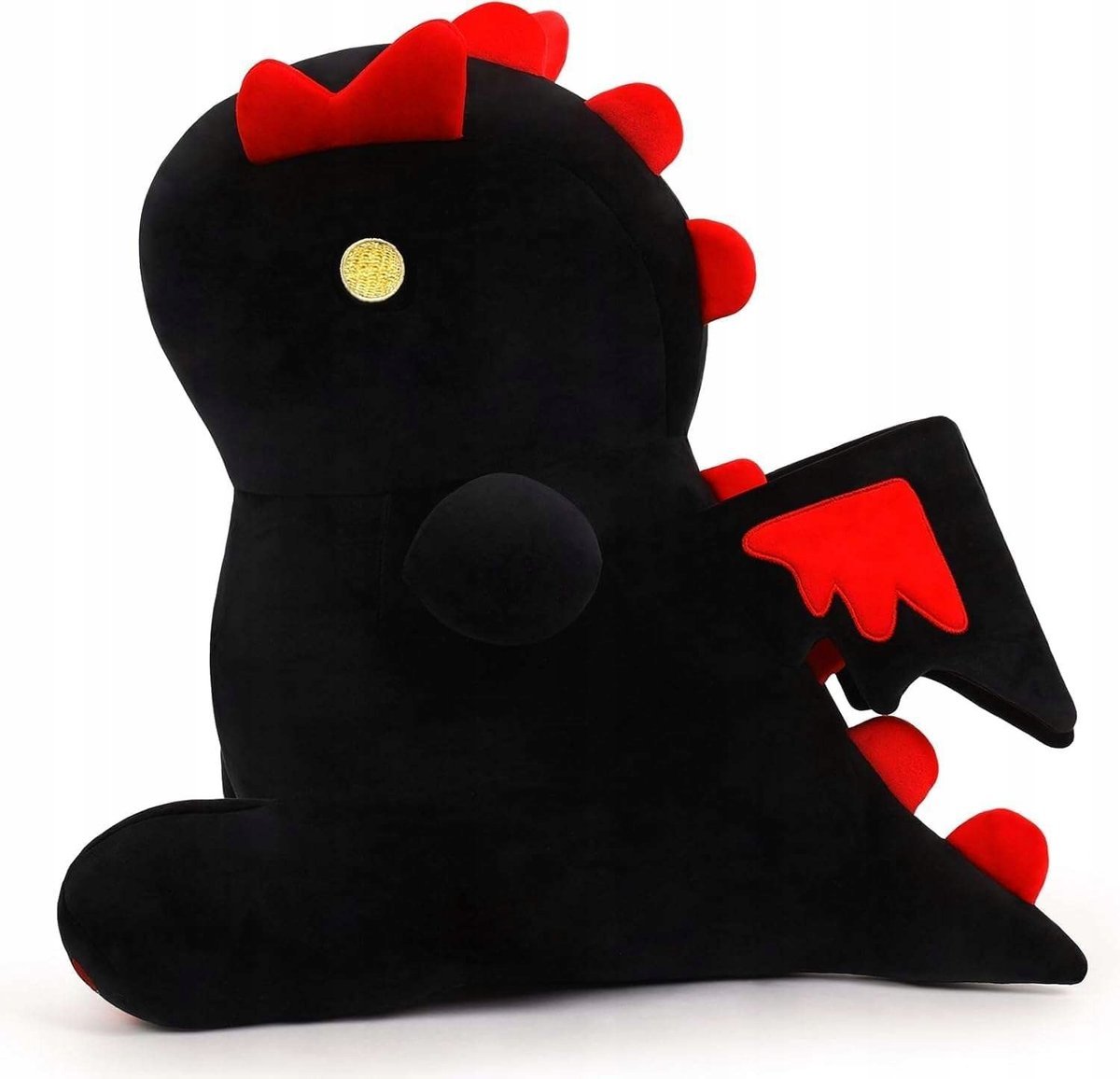 Maskotka Dinozaur Czarno Czerwony Dla Dzieci Pluszowa Zabawka Miękka 40 cm