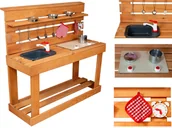 Place zabaw - DUŻA Drewniana KUCHNIA Błotna OGRODOWA dla DZIECI Plenerowa + Akcesoria - miniaturka - grafika 1