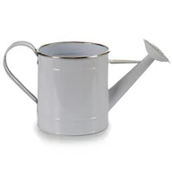 Donice - Osłonka na doniczkę w formie konewki, metalowa, biała, wys. 18 cm - miniaturka - grafika 1